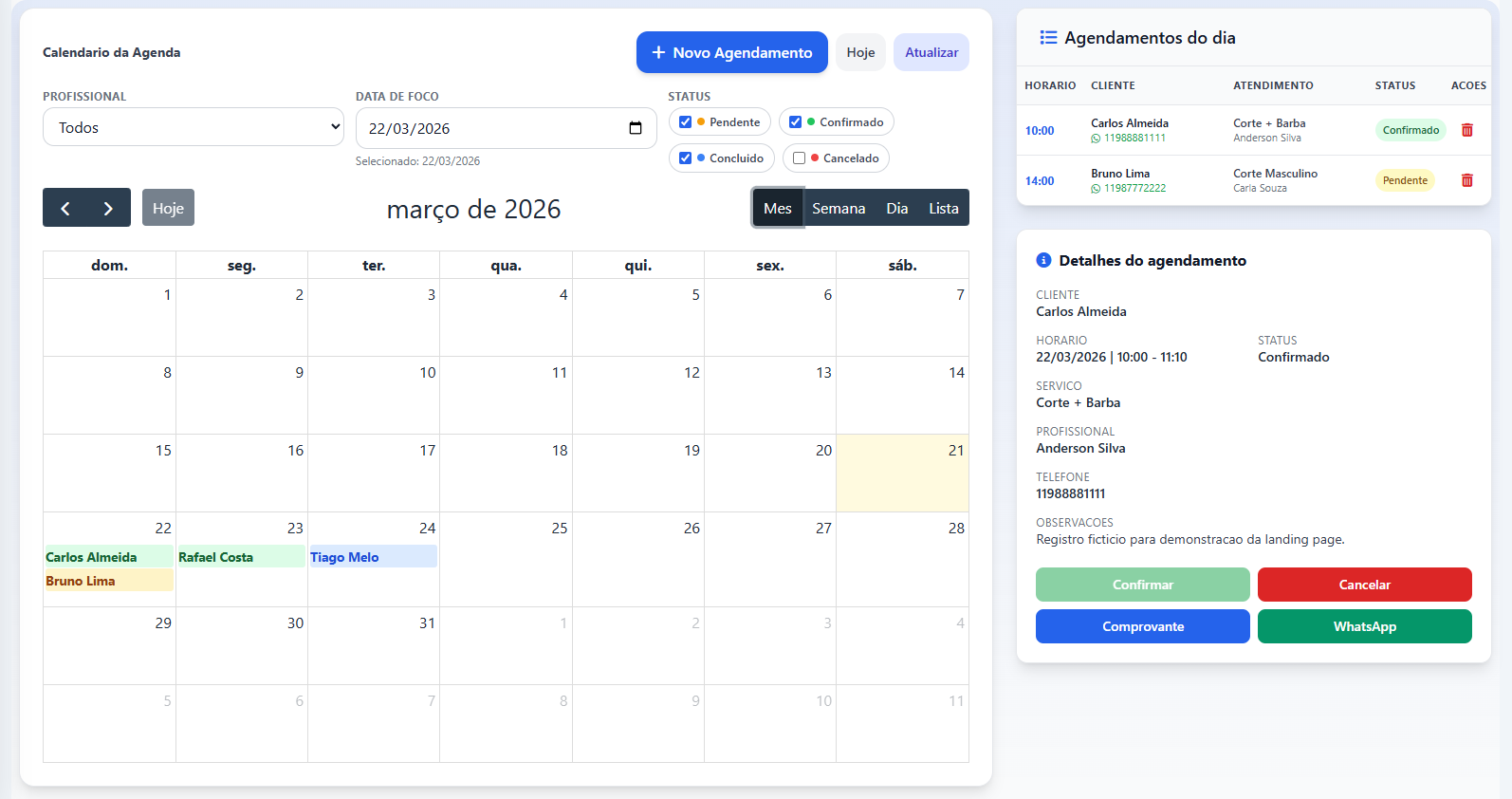 FinanceApp em uso